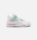 Air Jordan 4 Retro Medium Soft Pink 学前生活方式运动鞋 - 白色/柔粉/半蓝