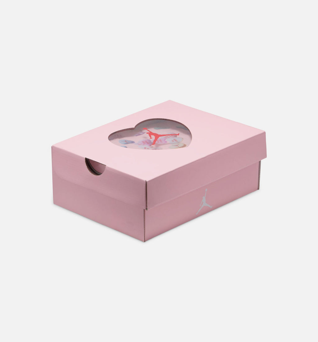 Air Jordan 4 Retro Medium Soft Pink 学前生活方式运动鞋 - 白色/柔粉/半蓝
