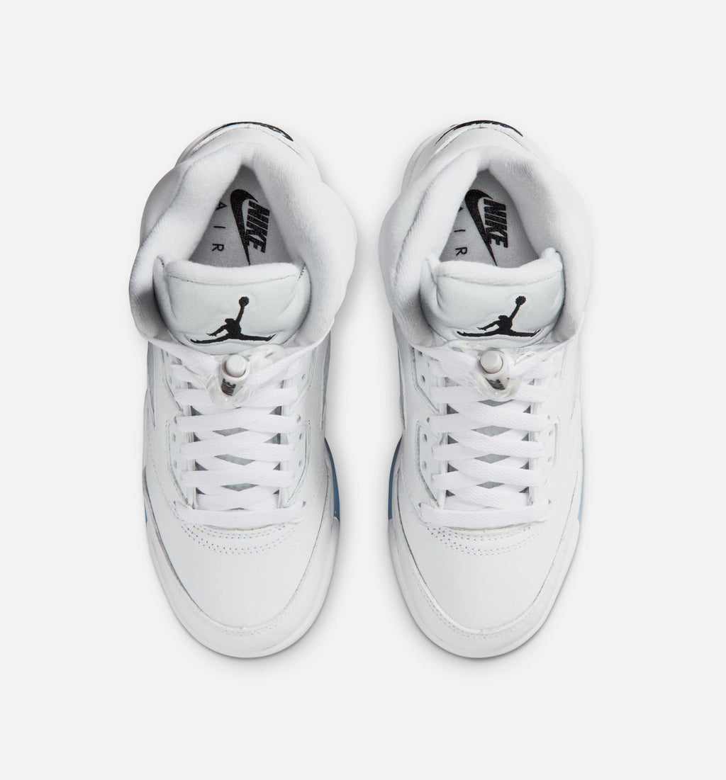 Air Jordan 5 Retro OG White Metallic 大童运动鞋 - 白/黑/金属银