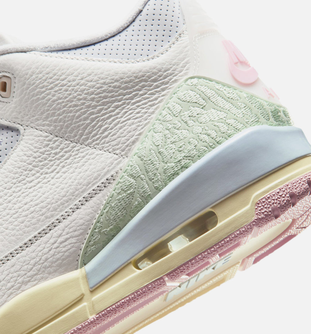 Air Jordan 3 Retro 男款生活方式运动鞋 - 帆白/翡翠晶/光晓红（Sail And Jade Aura）