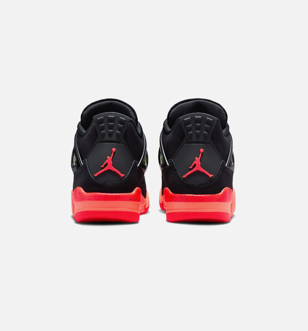 Air Jordan 4 Retro 大童生活方式运动鞋 - 黑色/红外线23/亮芒果橙（Black Infrared 23）