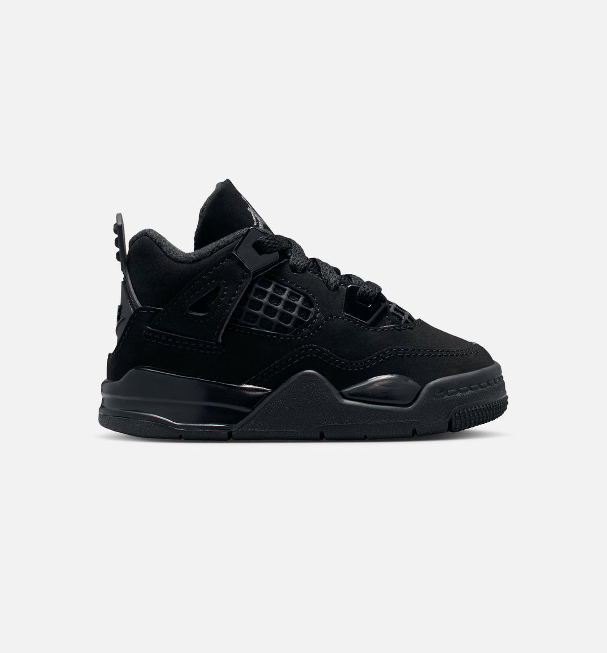 Air Jordan 4 Retro 婴幼儿生活方式运动鞋 - 黑色/轻石墨灰（Black Cat）