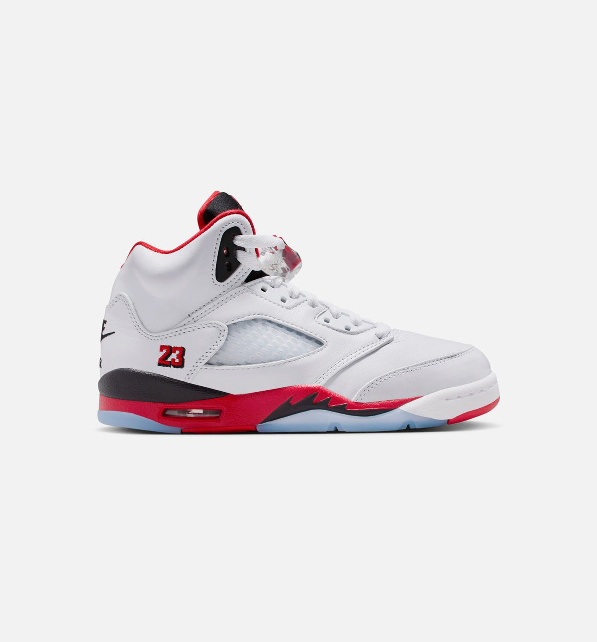 Air Jordan 5 Retro Fire Red 大童运动鞋 - 白/火焰红/黑