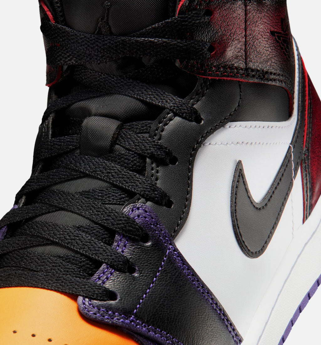 Air Jordan 1 Mid SE 男款生活方式运动鞋 - 真红/白/球场紫/黑