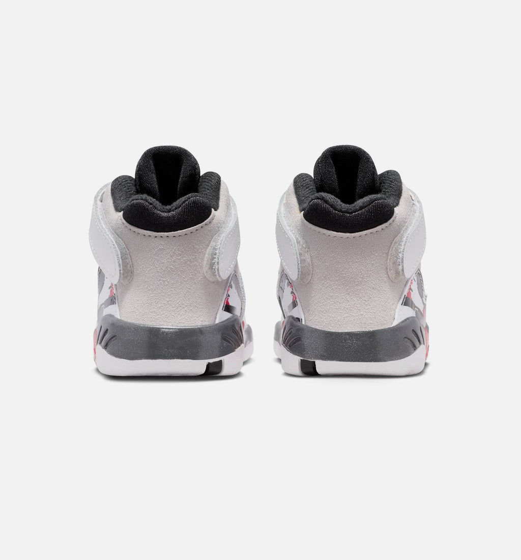 Air Jordan 8 Retro White and True Red 婴幼童运动鞋 - 白/黑/真红