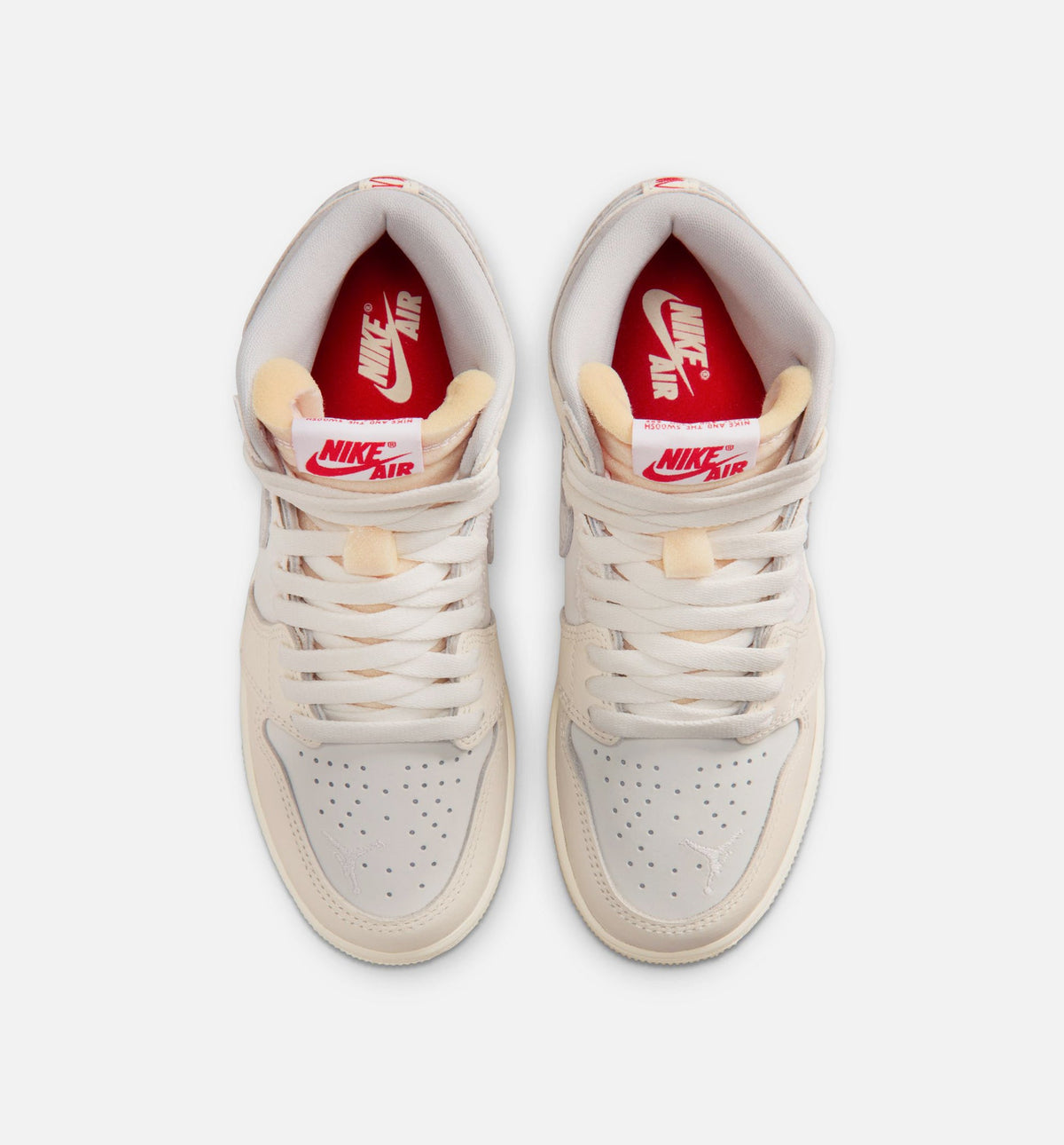 Air Jordan 1 Retro High OG 大童生活方式运动鞋 - 帆白/大学红/淡象牙/橘芒山白/幻影（Sail）