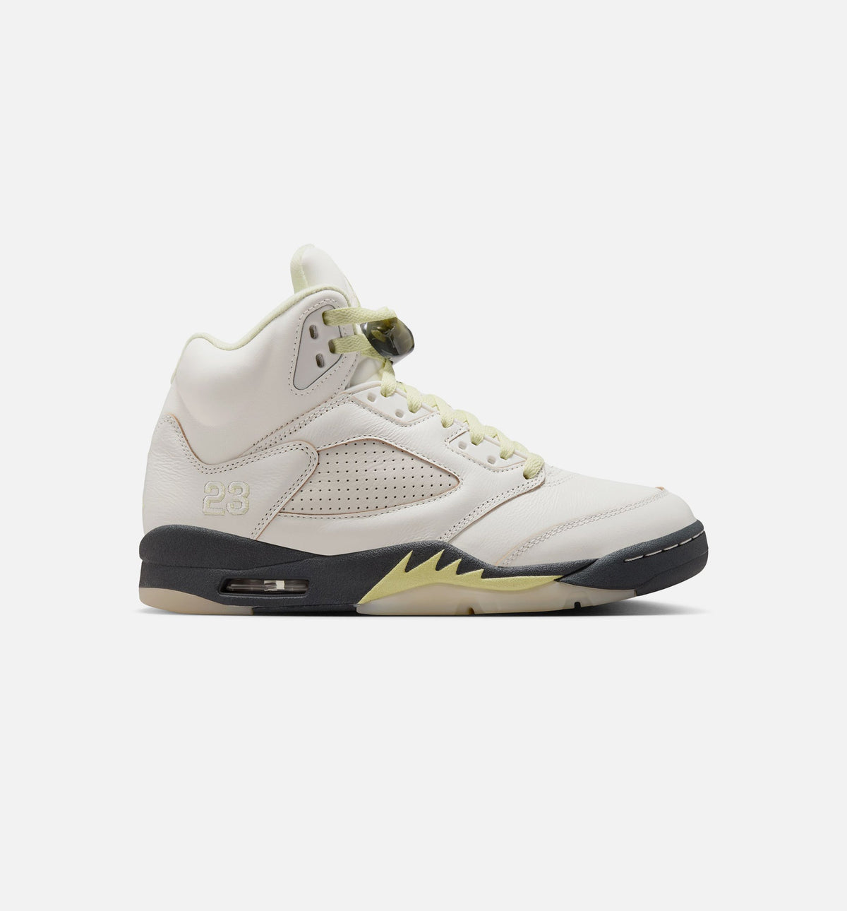Air Jordan 5 Retro Luminous Green 女子运动鞋 - 帆白/荧光绿/熔岩灰