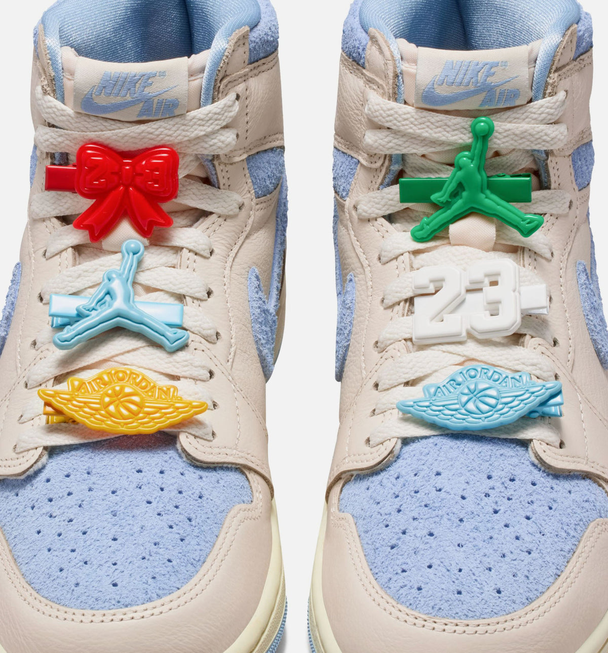 Air Jordan 1 Retro High OG 女款复古高帮运动鞋 - 淡象牙/神秘蓝/橘芒山白（Psychic Blue）