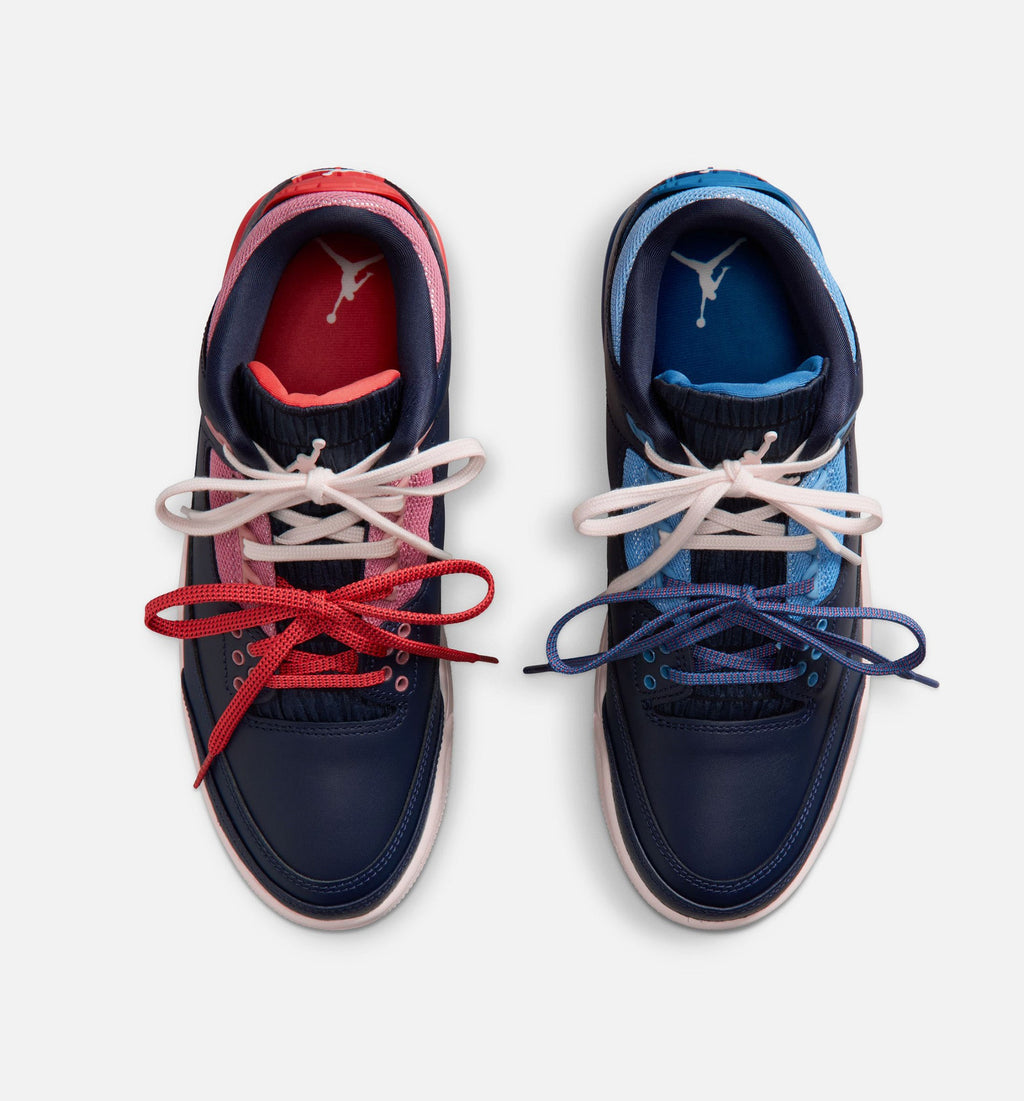 Air Jordan 3 Retro 女款生活方式运动鞋 - 深空蓝/粉笔白/赖跑红（Sport Renaissance）