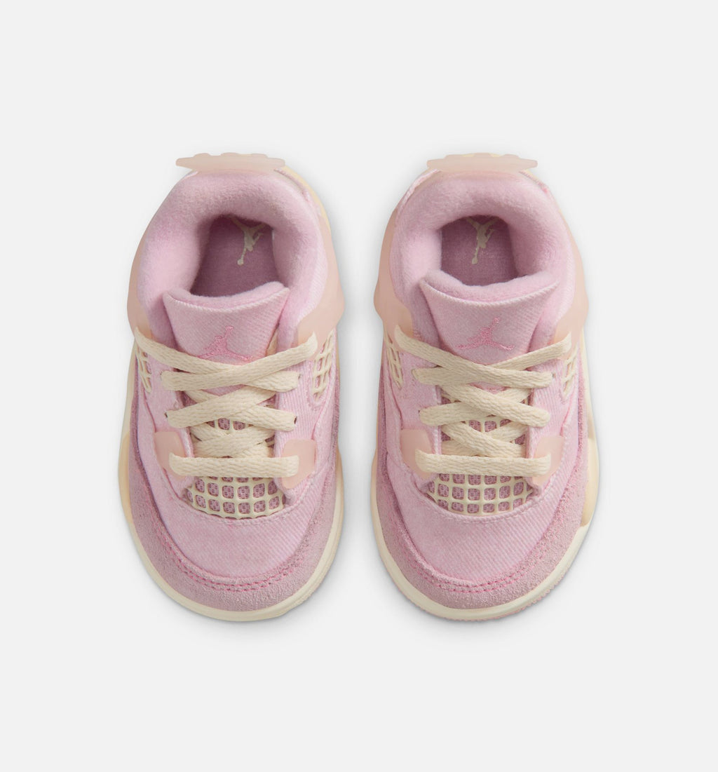 Air Jordan 4 Retro Pink Pearl 婴幼儿生活方式运动鞋 - 冰红/椒子奶白/烟灰/麻泡色/粉冰棒