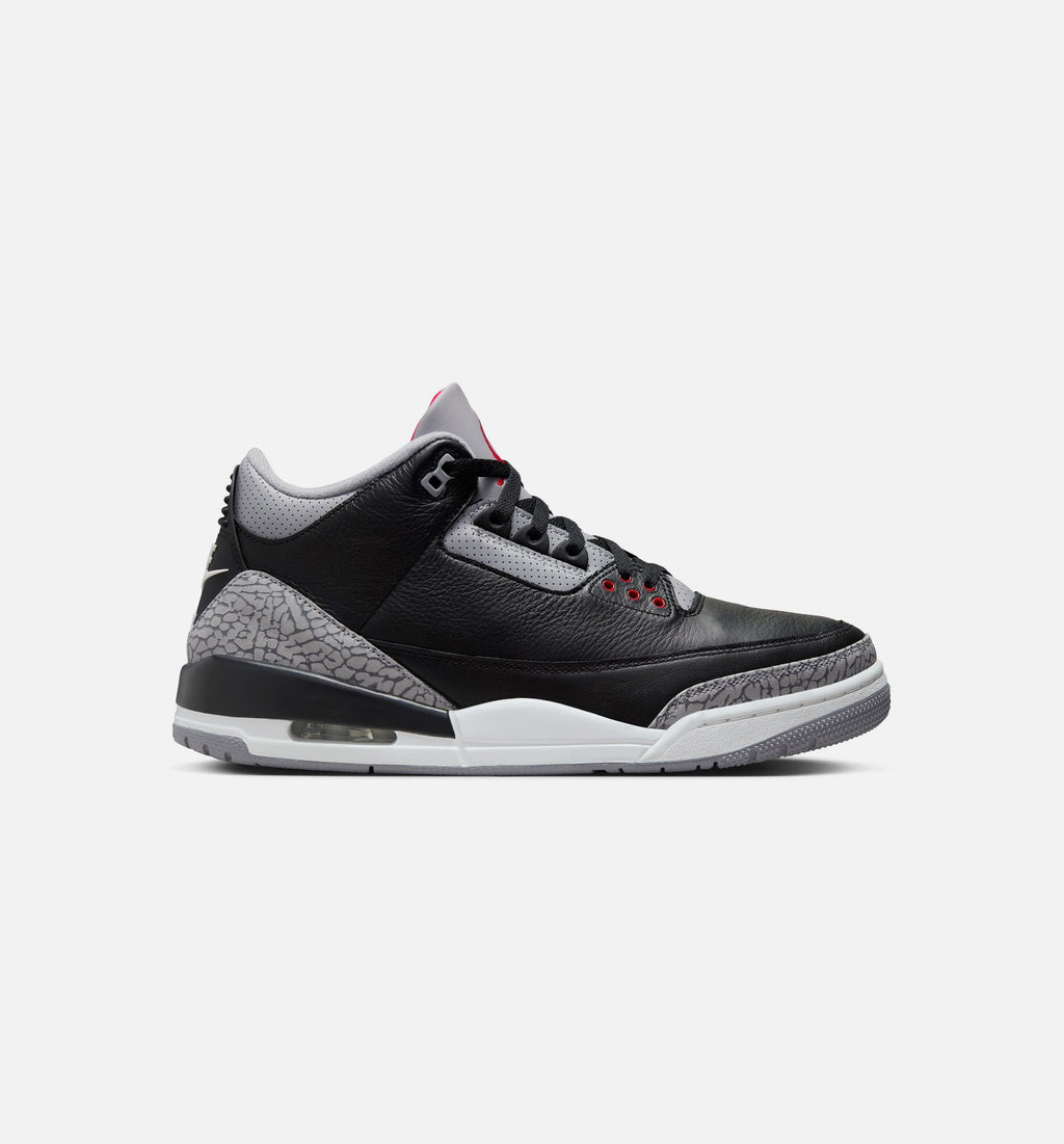 Air Jordan 3 Retro 男款复古运动鞋 - 黑色/火焰红/水泥灰/峰白（Black Cement）