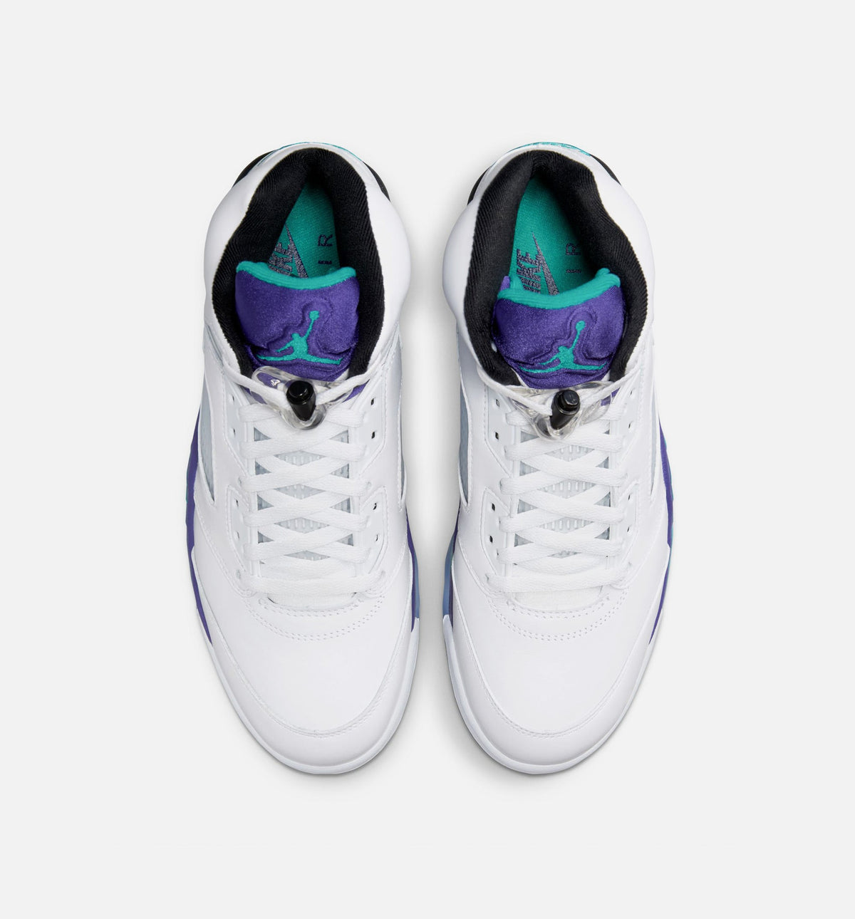 Air Jordan 5 Retro Grape 男子运动鞋 - 白/翡翠绿/葡萄紫