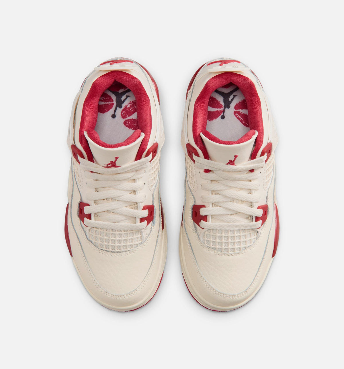Air Jordan 4 Retro Valentine's Day Preschool 生活方式运动鞋｜Pale Ivory/Sierra Red/Tough Red