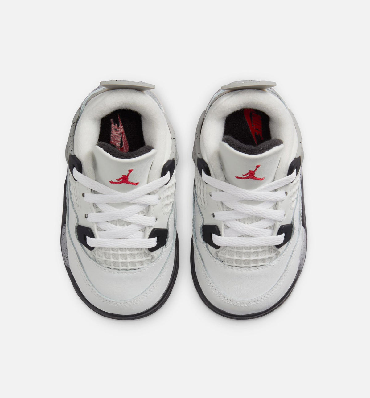 Air Jordan 4 Retro White Cement 婴幼童运动鞋 - 白水泥灰/火焰红