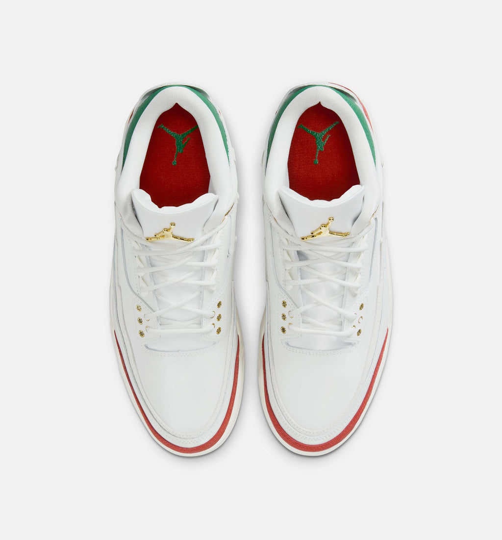 Air Jordan 3 Retro 男款生活方式运动鞋 - 峰白/松林绿/龙血红/金属金（El Vuelo）