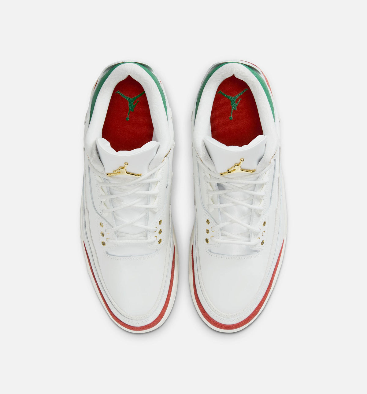 Air Jordan 3 Retro 男款生活方式运动鞋 - 峰白/松林绿/龙血红/金属金（El Vuelo）
