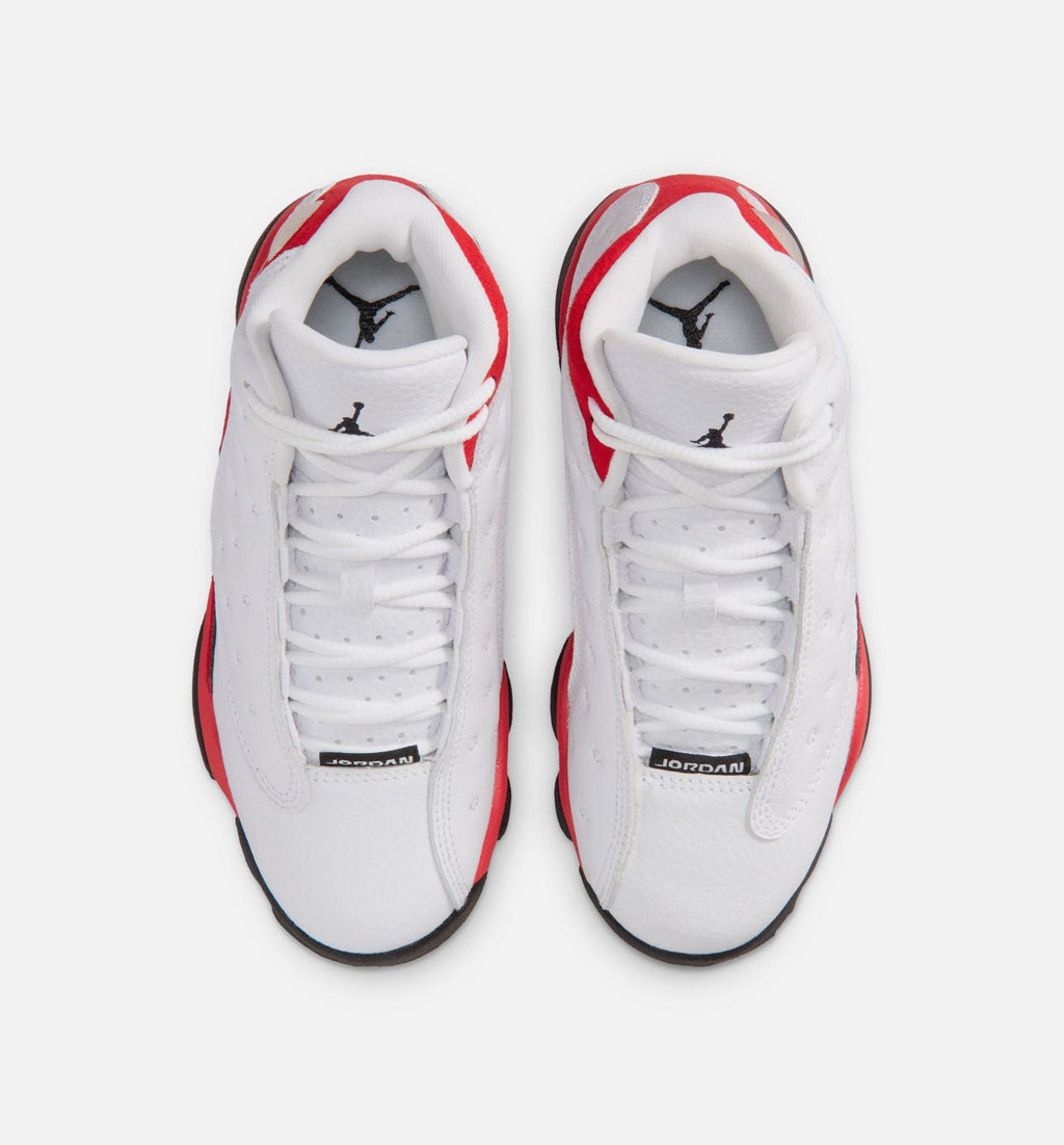 Air Jordan 13 Retro 小童运动鞋 - 白/黑/纯正红