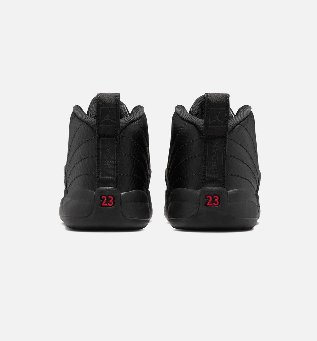 Air Jordan 12 Retro Bloodline 婴幼童运动鞋 - 黑/大学红