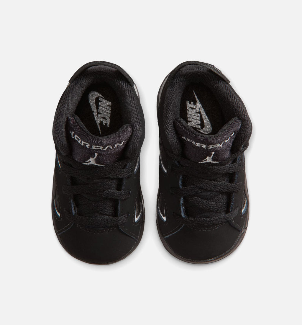 Air Jordan 6 Cap & Gown 婴幼童运动鞋 - 黑/反光银