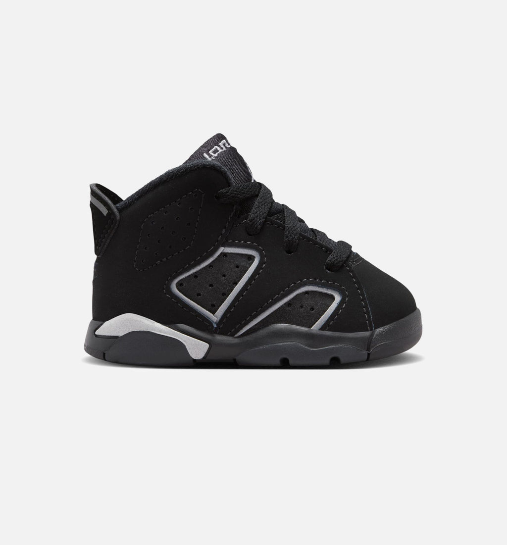 Air Jordan 6 Cap & Gown 婴幼童运动鞋 - 黑/反光银