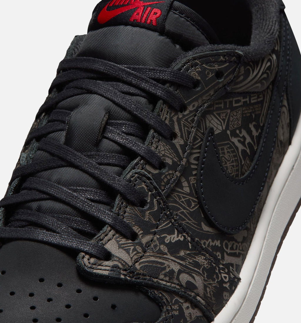 Air Jordan 1 Retro Low OG 男款生活方式运动鞋 - 黑色/大红/峰白（Laser Black And Varsity Red）