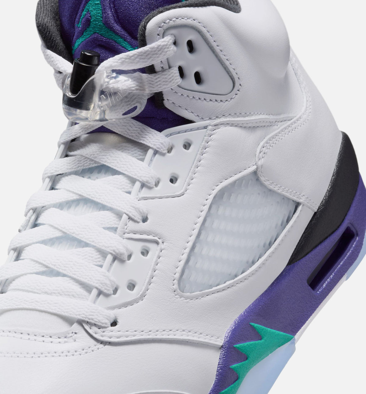 Air Jordan 5 Retro Grape 男子运动鞋 - 白/翡翠绿/葡萄紫