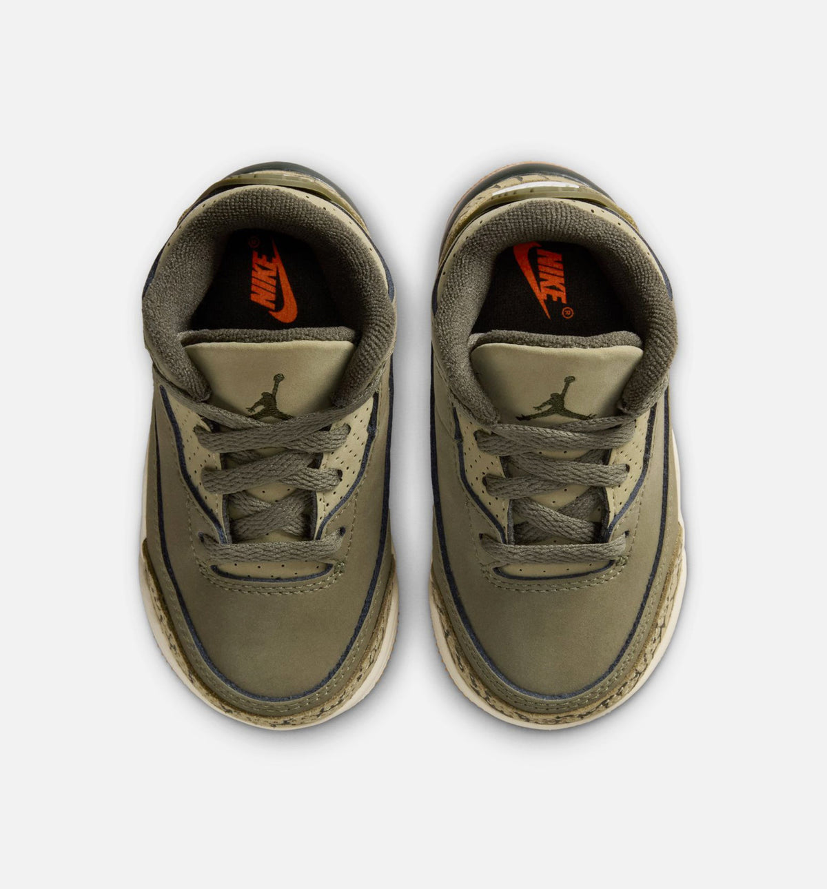Air Jordan 3 Retro 婴幼儿生活方式运动鞋 - 中性橄榄绿/巪木/淡橄榄绿/帆白（Medium Olive）