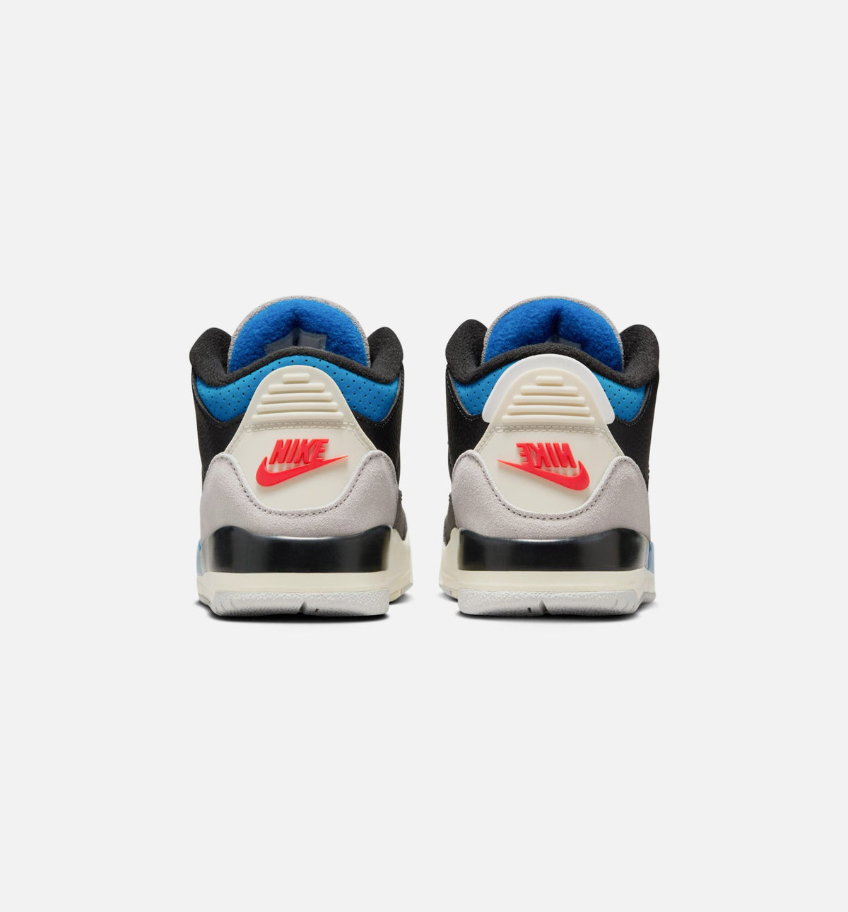 Air Jordan 3 Retro OG 学龄前儿生活方式运动鞋 - 黑色/智利红/中性灰（Rare Air）