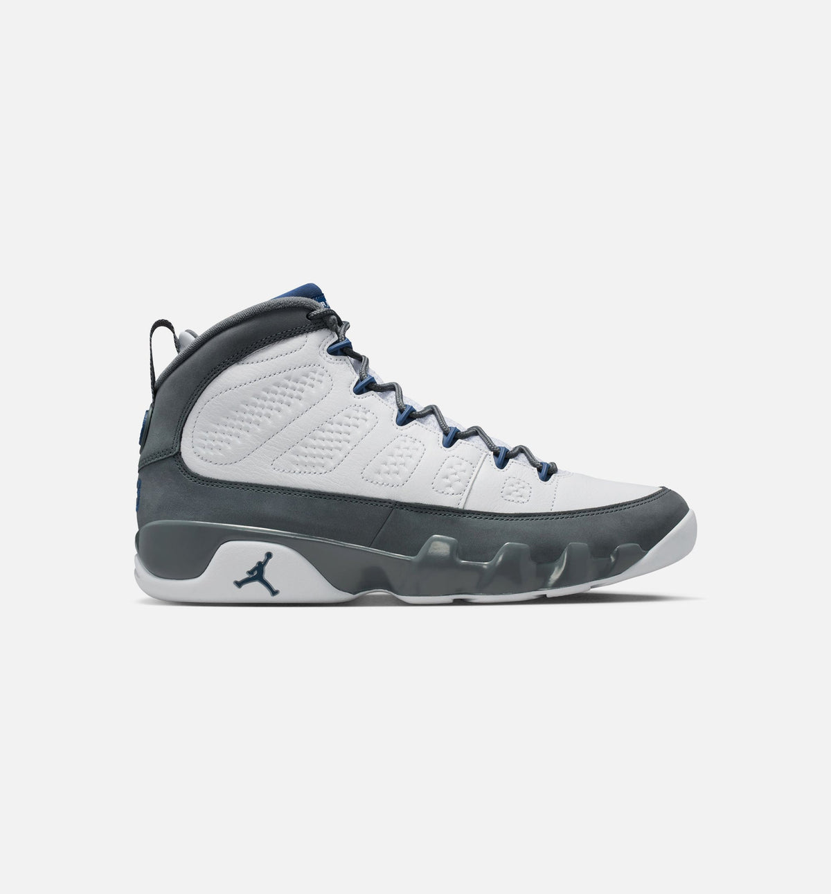 Air Jordan 9 Retro Flint Grey 男子运动鞋 - 白/法式蓝/燧石灰