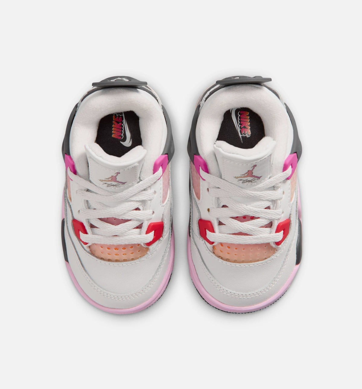 Air Jordan 4 Retro 婴幼儿生活方式运动鞋 - 迎宾白/火焰粉/烟灰（Comic）