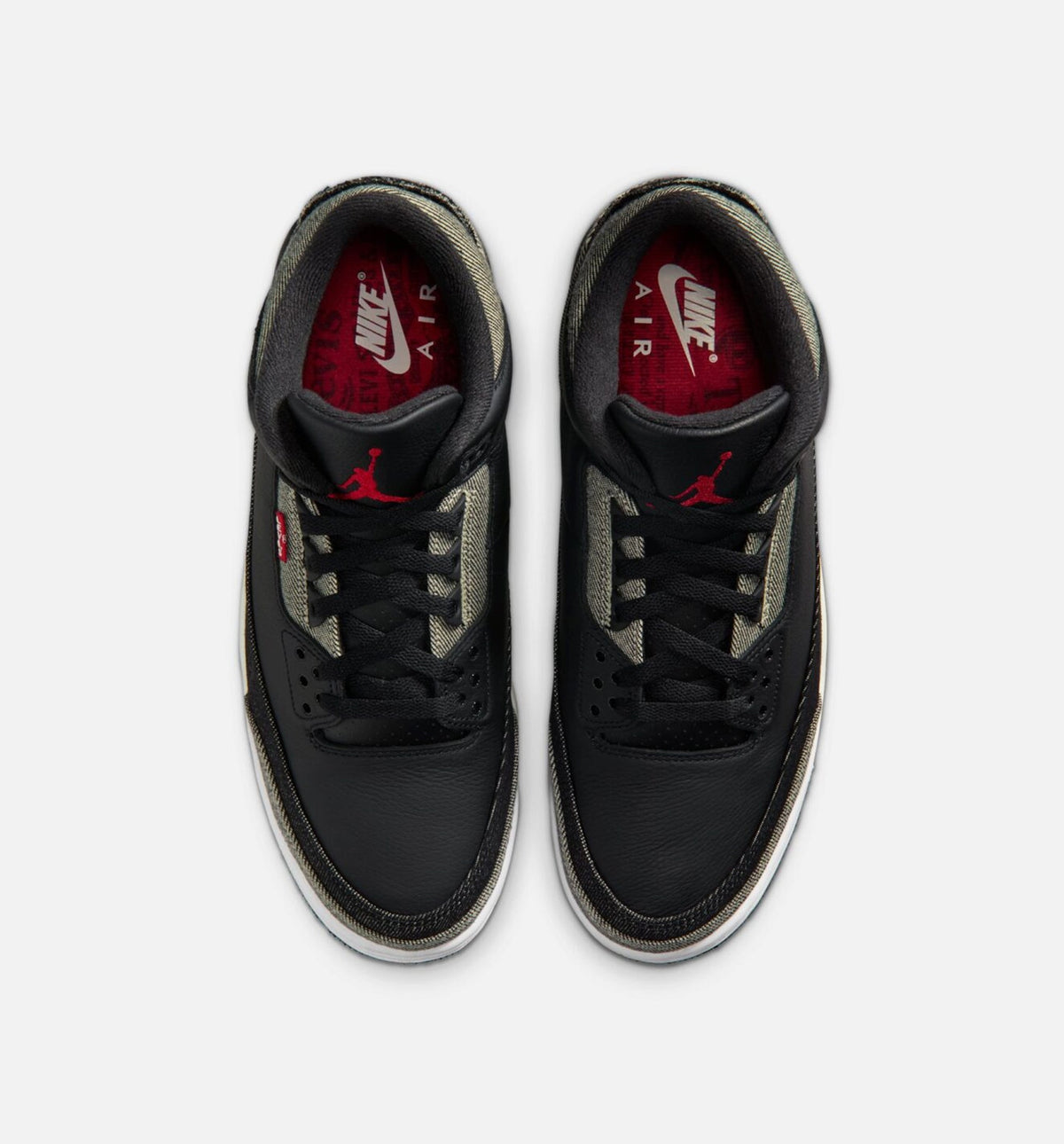Air Jordan 3 x Levi's 男子运动鞋 - 牛仔布/黑/体育馆红