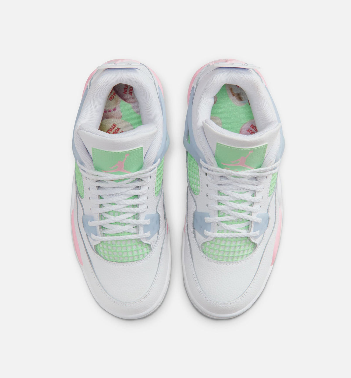 Air Jordan 4 Retro Medium Soft Pink 大童生活方式运动鞋 - 白色/柔粉/半蓝