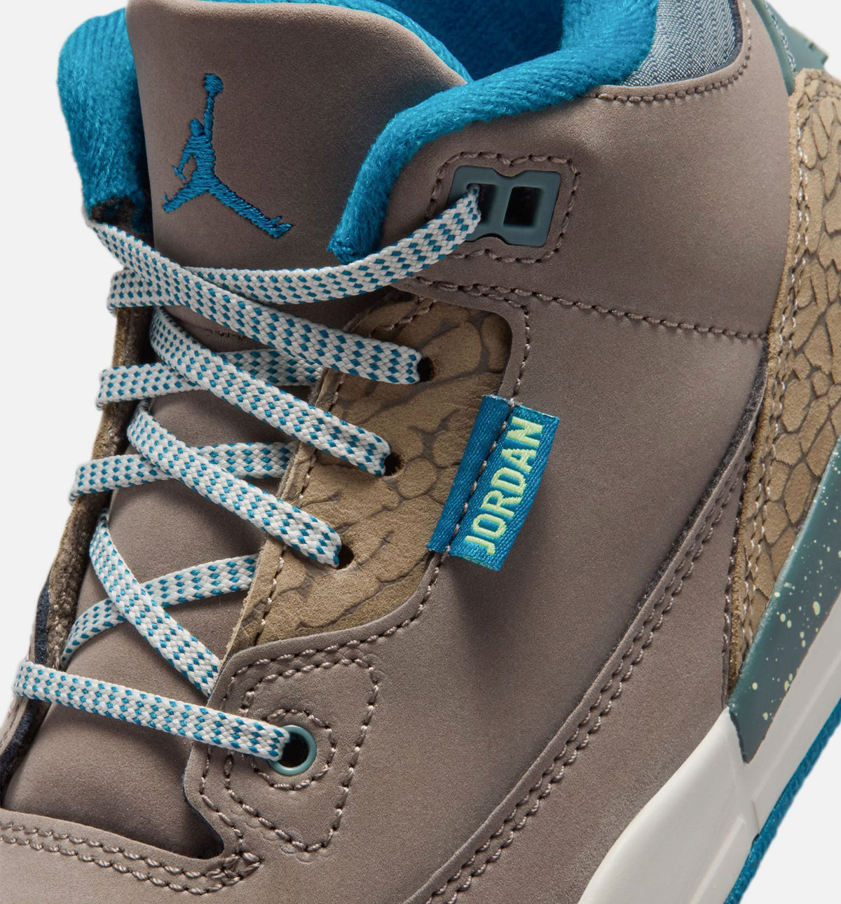 Air Jordan 3 Retro Olive Grey 小童运动鞋 - 橄榄灰/深渊绿/卡其