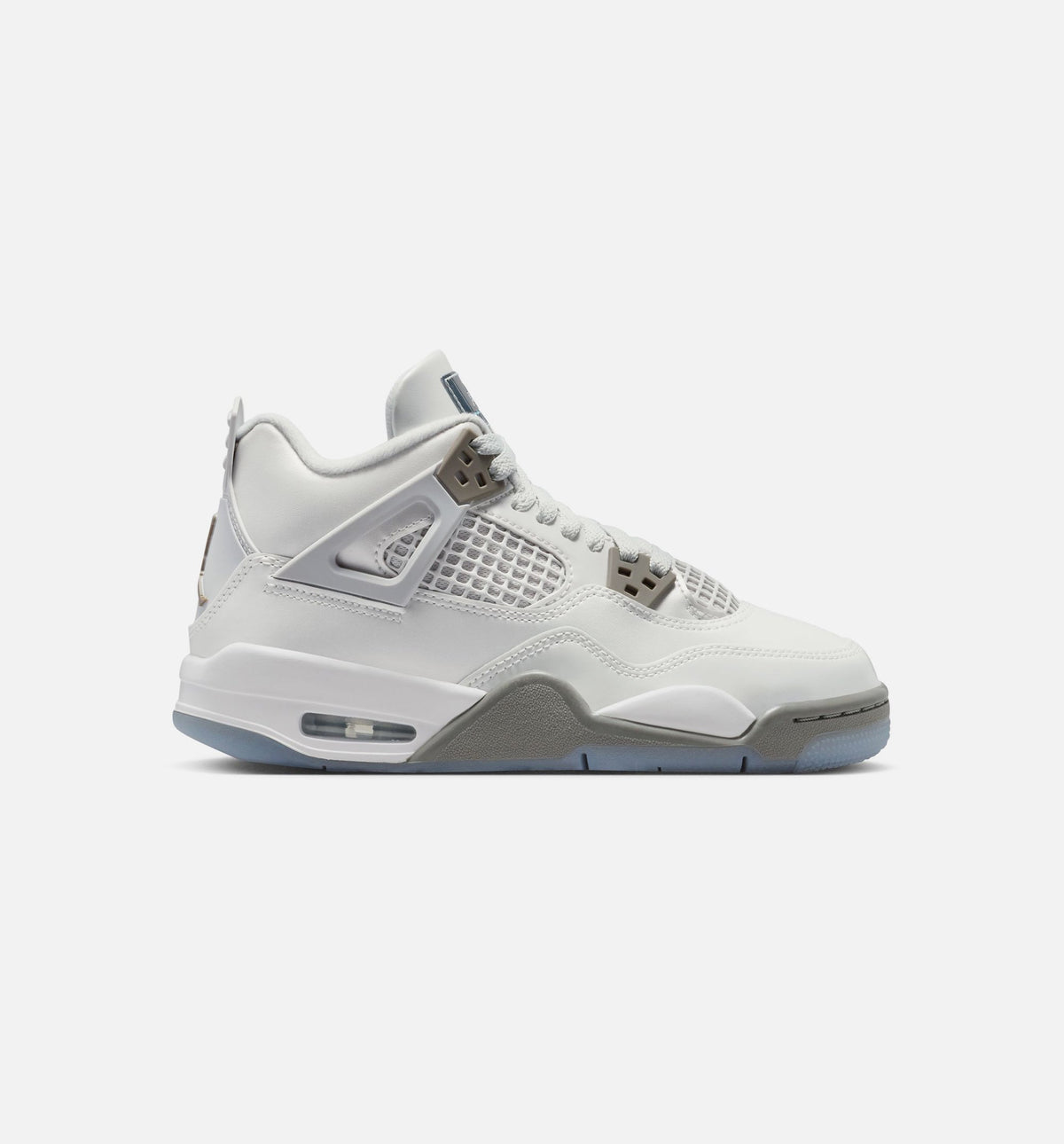 Air Jordan 4 Retro 大童生活方式运动鞋 - 光子尘/蓝霖/平展钓/白色/蓝色微小（Blue Chill）