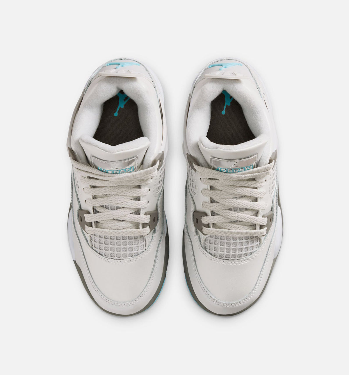 Air Jordan 4 Retro 学龄前儿生活方式运动鞋 - 光子尘/蓝霖/平展钓/白色/蓝色微小（Blue Chill）