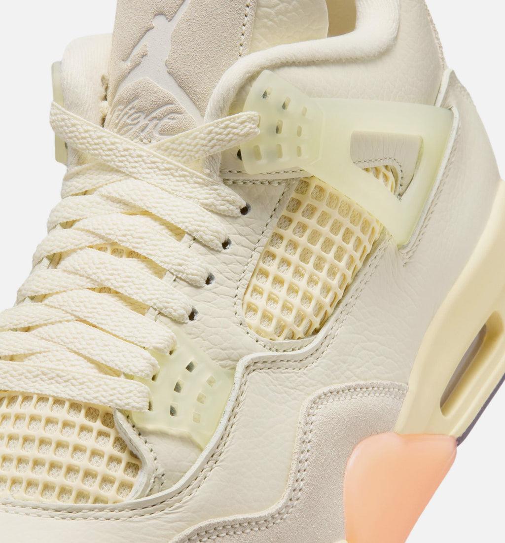 Air Jordan 4 Retro 女款生活方式运动鞋 - 椒子奶/金属金/细麻布/亮芒果橙/日晨橙/黑色（Birds of Paradise）