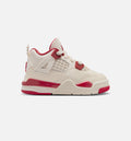 Air Jordan 4 Retro Valentine's Day Infant & Toddler 生活方式运动鞋｜Pale Ivory/Sierra Red/Tough Red