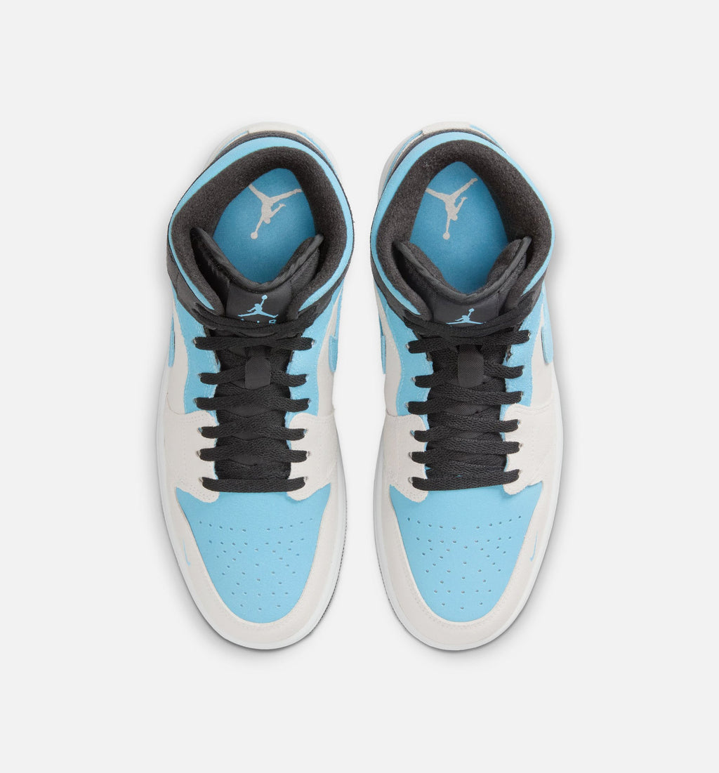 Air Jordan 1 Mid SE 男款生活方式运动鞋 - 山顶白/冷蓝/黑