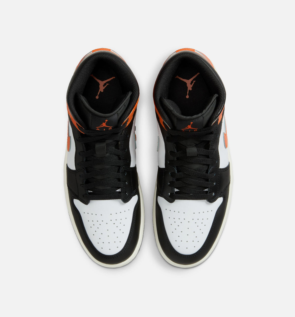 Air Jordan 1 Mid 男款生活方式运动鞋 - 海星橙/白/帆布白/黑