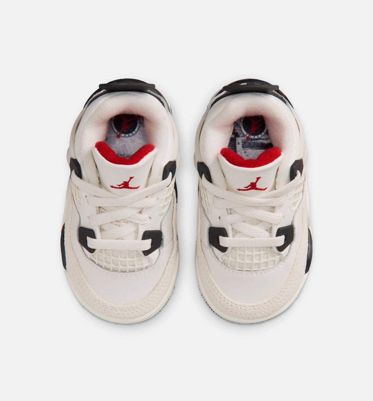Air Jordan 4 Retro Flight Club 婴幼儿生活方式运动鞋 - 帆白/黑色/大学红