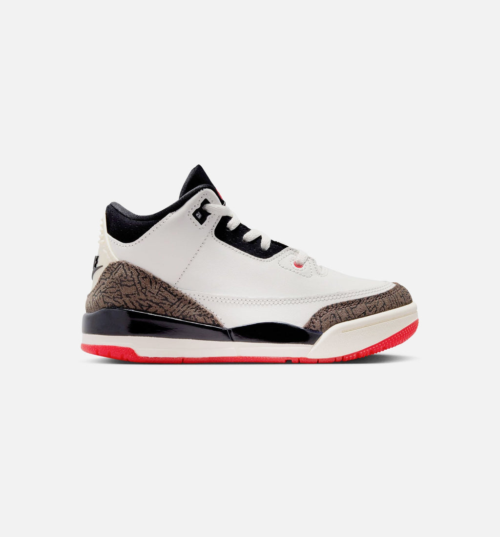 Air Jordan 3 Retro Sail and University Red 小童运动鞋 - 帆白/黑/大学红