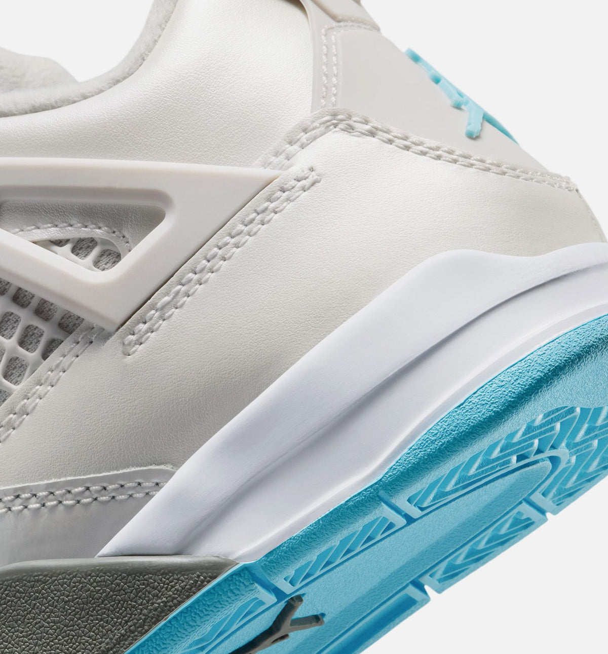 Air Jordan 4 Retro 学龄前儿生活方式运动鞋 - 光子尘/蓝霖/平展钓/白色/蓝色微小（Blue Chill）