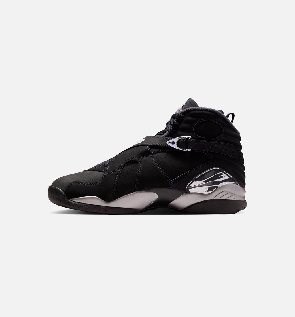 Air Jordan 8 Retro Chrome 男子运动鞋 - 黑/白/淡石墨灰
