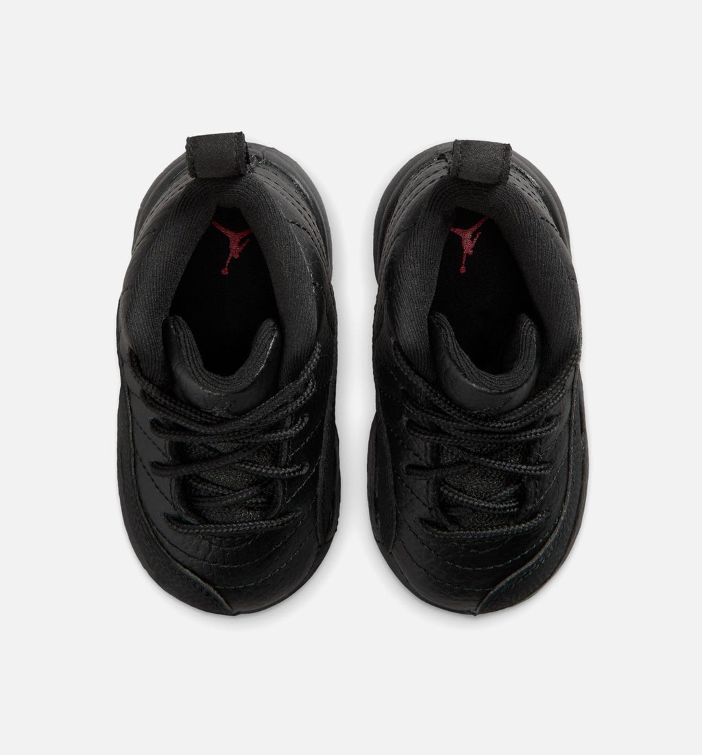 Air Jordan 12 Retro Bloodline 婴幼童运动鞋 - 黑/大学红