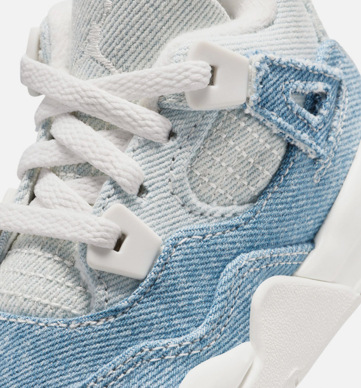 Air Jordan 4 Retro Worn Blue 婴幼童运动鞋 - 帆白/做旧蓝/金属金