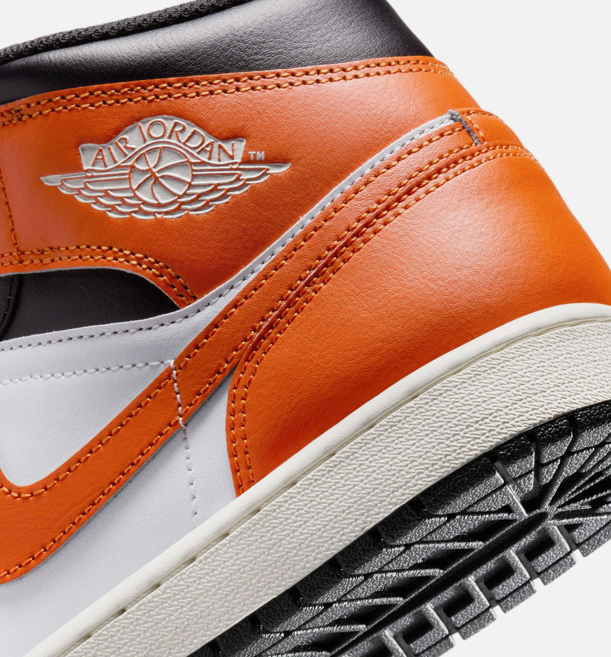 Air Jordan 1 Mid 男款生活方式运动鞋 - 海星橙/白/帆布白/黑
