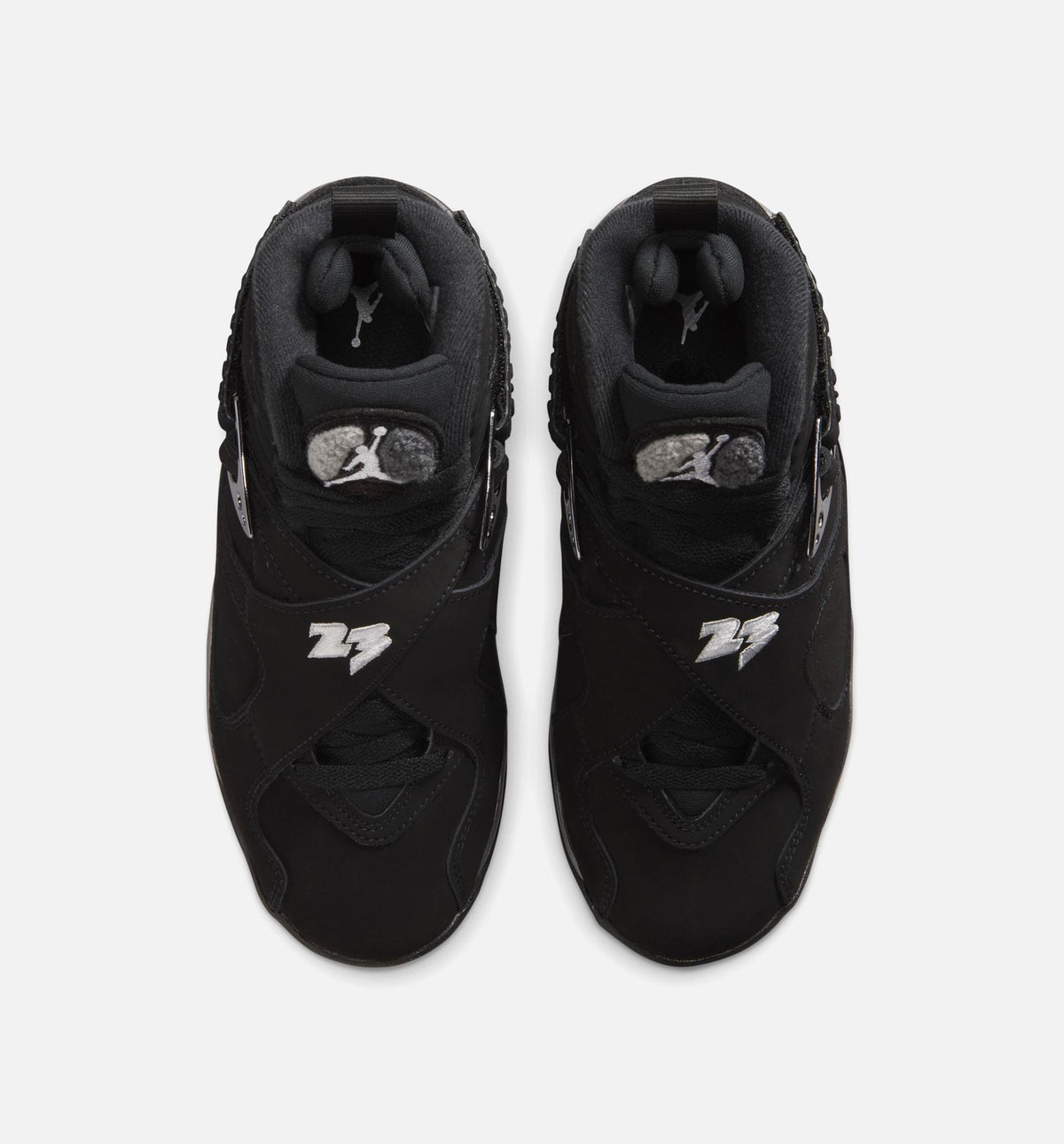 Air Jordan 8 Retro Chrome 大童运动鞋 - 黑/白/淡石墨灰