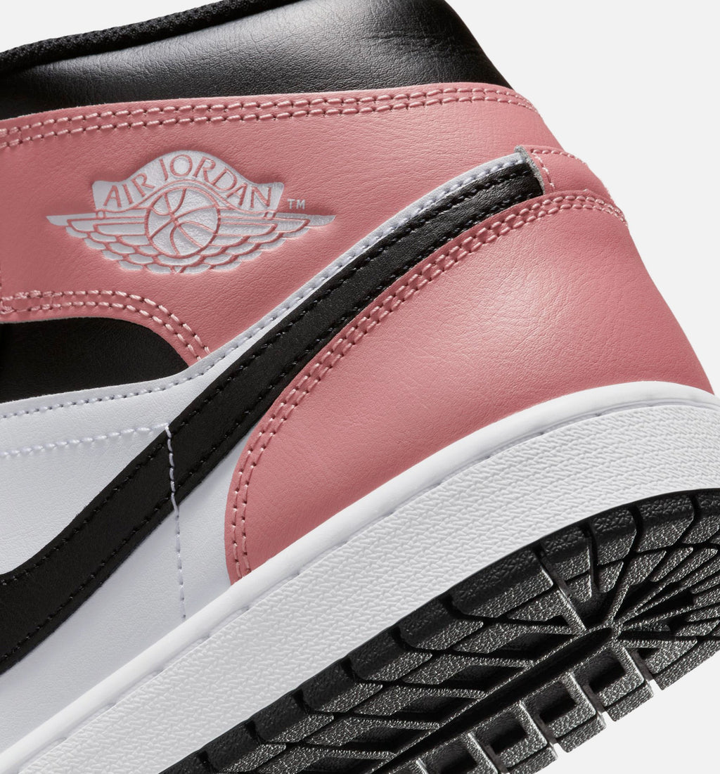 Air Jordan 1 Mid 男款生活方式运动鞋 - 白/锈色粉/黑