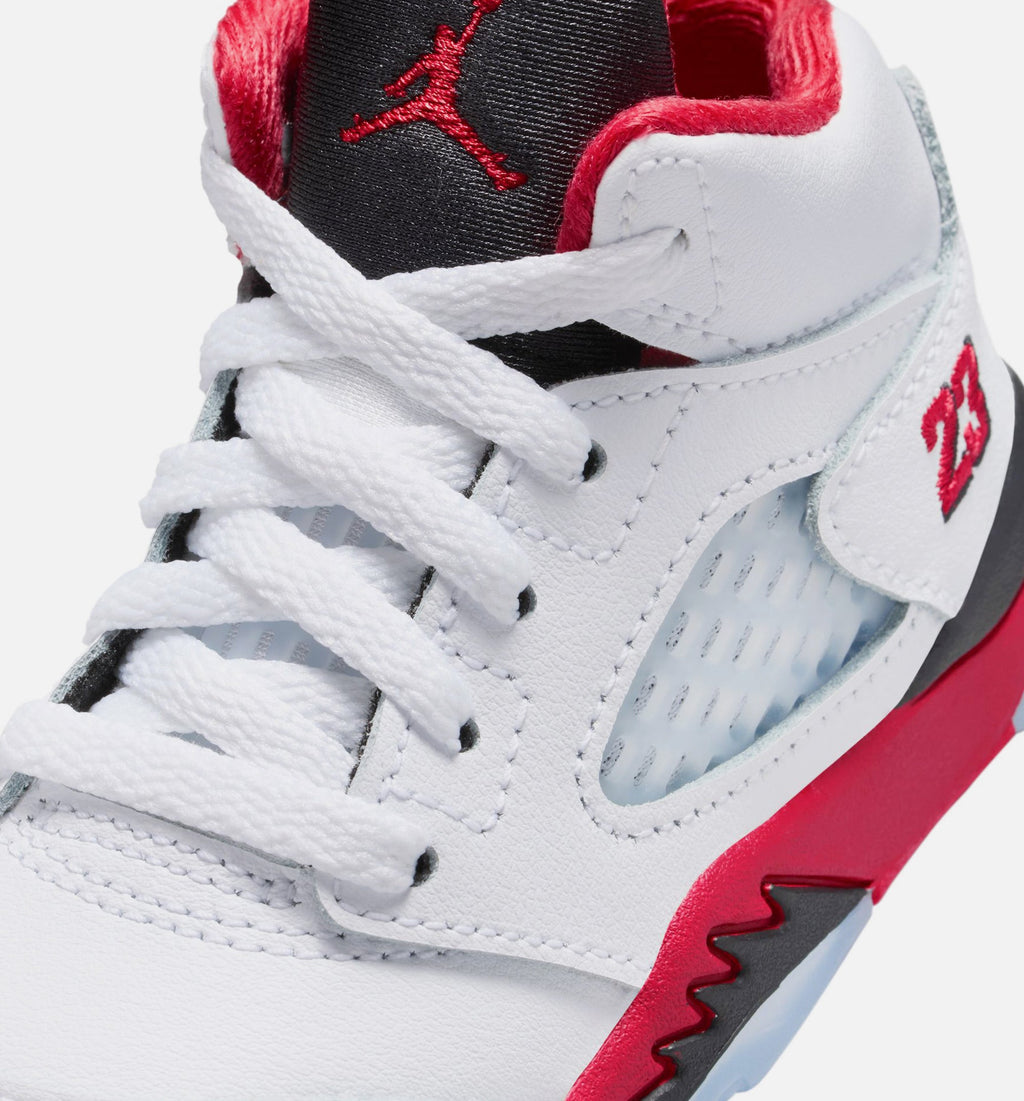Air Jordan 5 Retro Fire Red 婴幼童运动鞋 - 火焰红/白