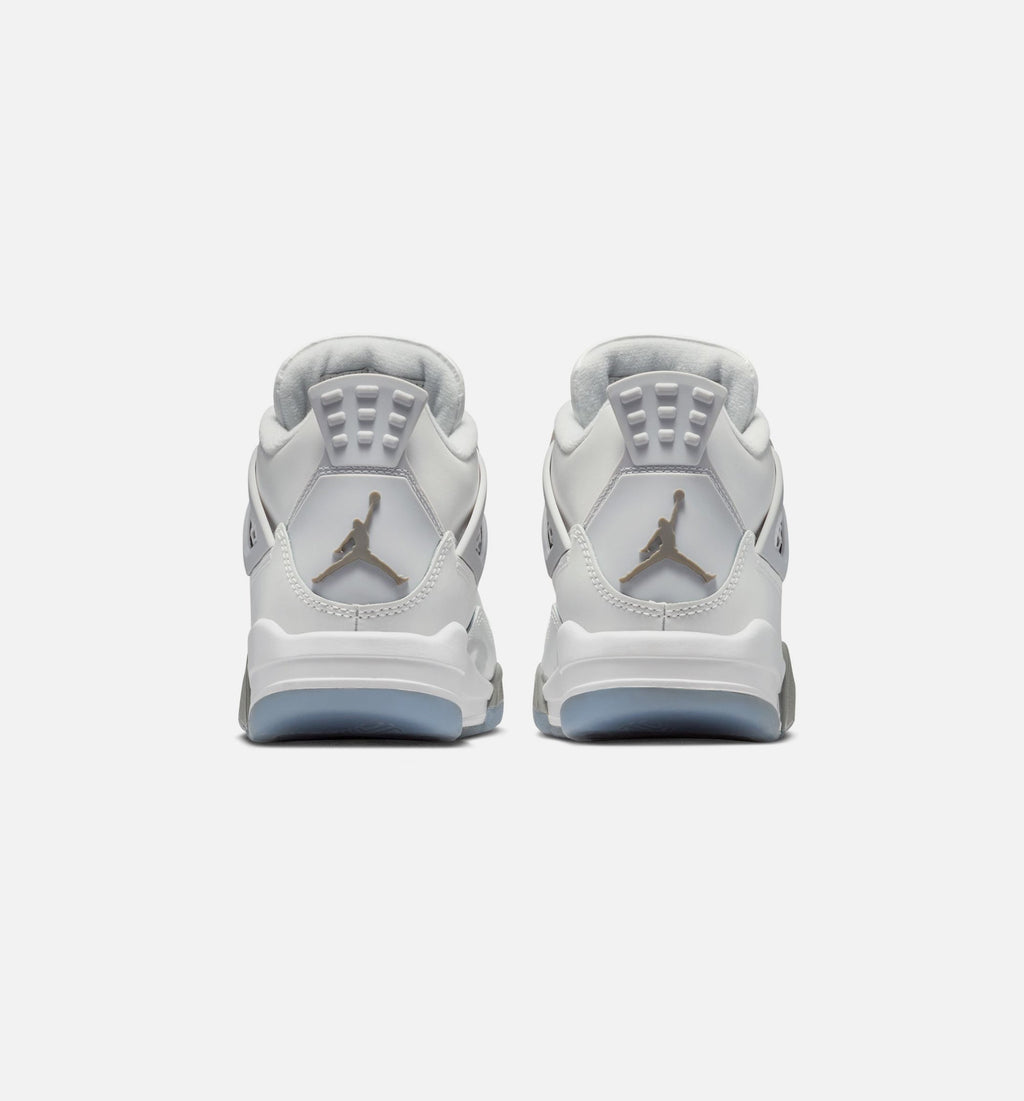 Air Jordan 4 Retro 大童生活方式运动鞋 - 光子尘/蓝霖/平展钓/白色/蓝色微小（Blue Chill）